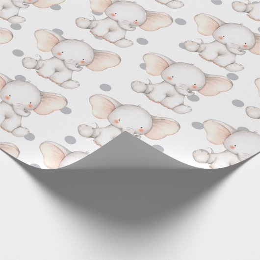 Niedlich Elephant Girls Kinderzimmer New Geboren G Geschenkpapier (Ecke)
