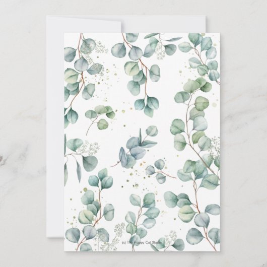 Niedlich Elephant Greenerenery Baby Shower von Mai Einladung (Rückseite)