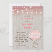 Niedlich Elephant Hot Air Ballon Babydusche Einladung (Vorderseite)