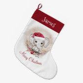 Niedlich Elephant Kids Weihnachtsfest Strumpf Großer Weihnachtsstrumpf (Vorderansicht (hängend))