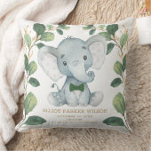 Niedlich Elephant Little Man Greenery Gold Geburts Kissen (Decke)