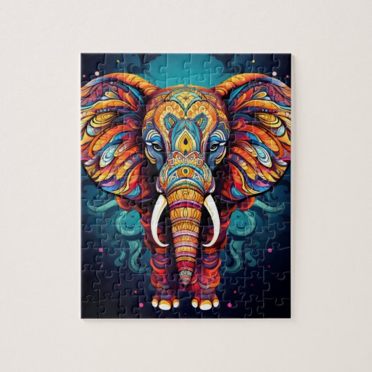 Niedlich Elephant Mandala Puzzle (Vertikal)