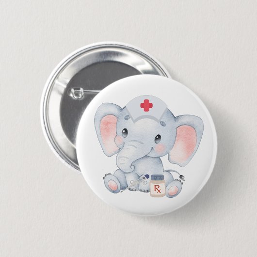 Niedlich Elephant Nurse Button (Vorne & Hinten)