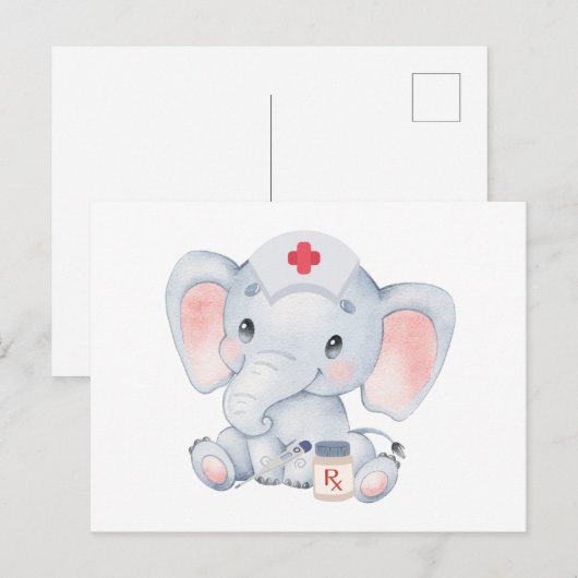 Niedlich Elephant Nurse Postkarte (Vorne/Hinten)
