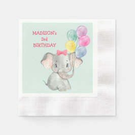 Niedlich Elephant Party Balloons Geburtstag Serviette