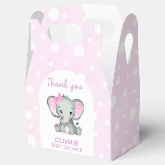 Niedlich Elephant Pink Baby Dusche Geschenkschachtel (Geöffnet)