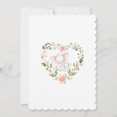 Niedlich Elephant Pink Blume Girl Baby Dusche Einladung (Rückseite)