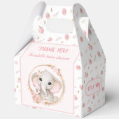 Niedlich Elephant Pink Blume Kinderdusche Groß Geschenkschachtel (Rückseite)