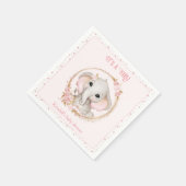 Niedlich Elephant Pink Blume Kinderdusche Napkins Serviette (Ecke)