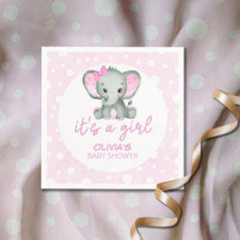 Niedlich Elephant pink Es ist eine Girl Baby Dusch Serviette