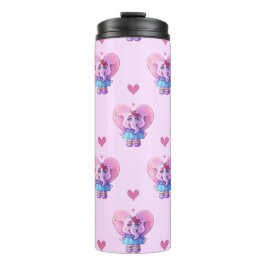 Niedlich Elephant Pink Gemustert Thermosbecher