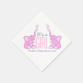 Niedlich Elephant pink mit Babydusche Serviette (Ecke)