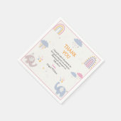 Niedlich Elephant Rainbow Girls Baby Dusche Vielen Serviette (Ecke)