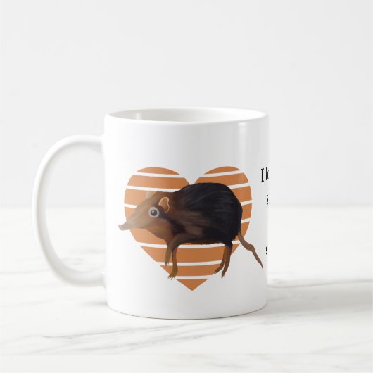 Niedlich Elephant Shrew Orange Heart Wordplay Kaffeetasse (Links)