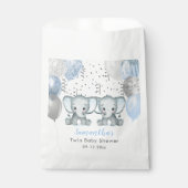 Niedlich Elephant Twin Boys Balloon Babydusche Geschenktütchen (Vorderseite)