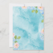 Niedlich Elephant Twins Baby Dusche Blue Floral Einladung (Rückseite)