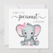 Niedlich Elephant Watercolor Baby Girl Couples Dus Einladung (Vorderseite)