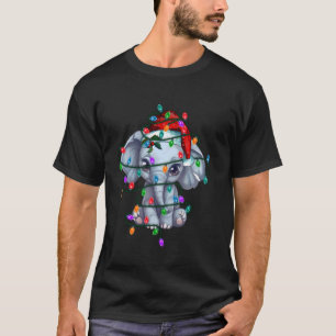 Niedlich Elephant Weihnachtsmannmütze Weihnachten T-Shirt