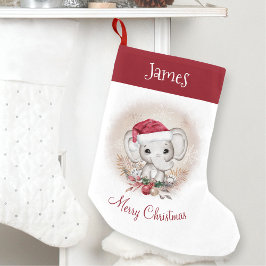 Niedlich Elephant Weihnachtsname Strumpf Kleiner Weihnachtsstrumpf