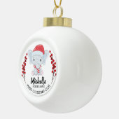 Niedlich Elephant Winter Holiday Baby's 1. Weihnac Keramik Kugel-Ornament (Rechts)