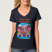 Niedlich Elephant Womens T - Shirt (Vorderseite)