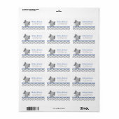 Niedlich Elephant Zickzack Navy Blue Adressaufkleber (Vorne)