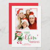 Niedlich Elf Elfin Weihnachtsfotokarte Feiertagskarte (Vorne/Hinten)
