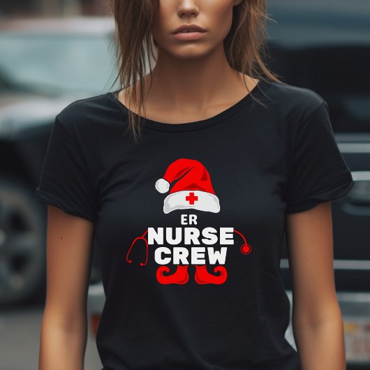 Niedlich Elf ER Nurse Weihnachtsfeier Crew T-Shirt