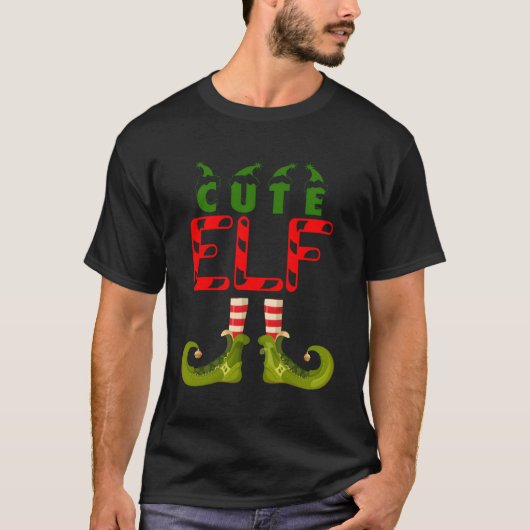 Niedlich Elf Funny Group Matching Family Pajamas f T-Shirt (Vorderseite)