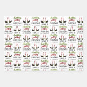 Niedlich Elf Holly Jolly Weihnachten Personalisier Geschenkpapier Set (Vorderseite)