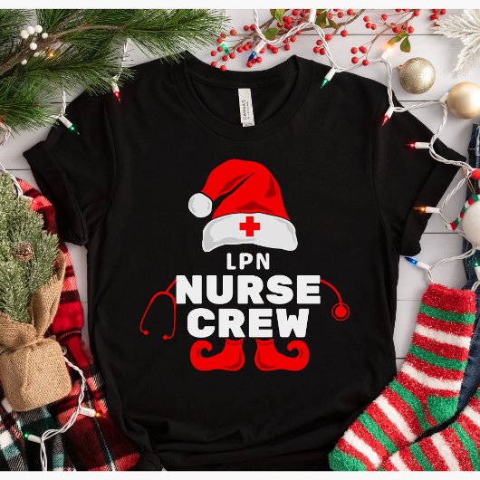 Niedlich Elf LPN Crew Nurse Weihnachtszeit T-Shirt