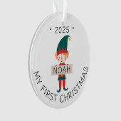 Niedlich Elf Mein erster Individuelle Name zu Weih Ornament (Vorderseite)