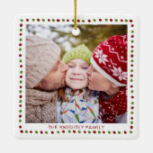 Niedlich Elf MERRY LITTLE CHRISTMAS 2 Foto Keramikornament (Rückseite)