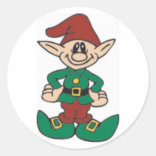 Niedlich Elf Runder Aufkleber (Vorderseite)