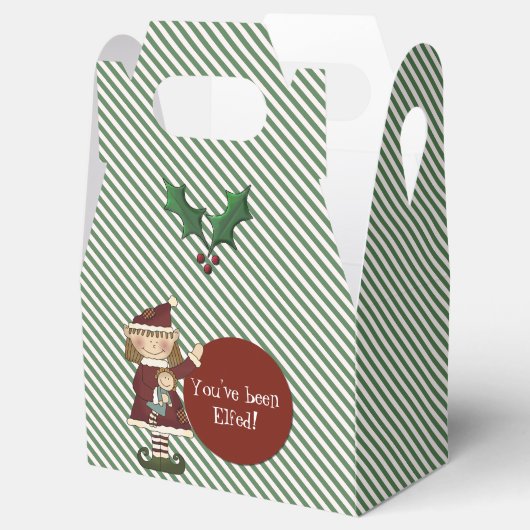 Niedlich Elf Stripte Weihnachts-Geschenkboxen Geschenkschachtel (Geöffnet)