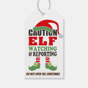 Niedlich "Elf Watching/ Weihnachtsdesign /Personal Geschenkanhänger