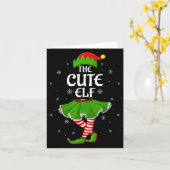 Niedlich Elf Weihnachtsmädchen Frauen Elf Squad Xm Karte (Gelbe Blume)