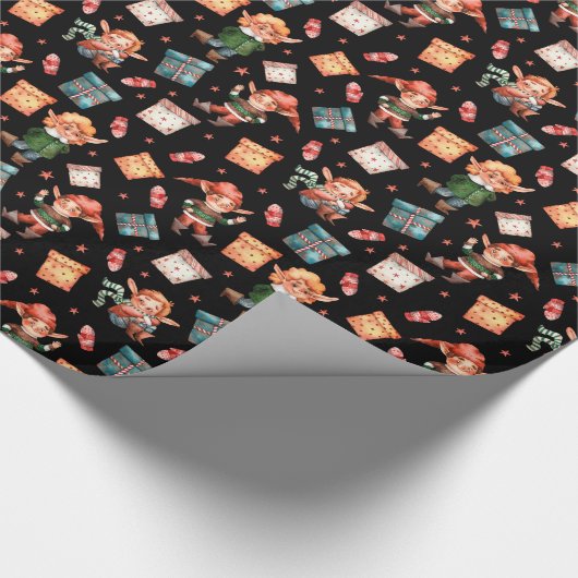 Niedlich Elfen Muster Geschenkpapier (Ecke)