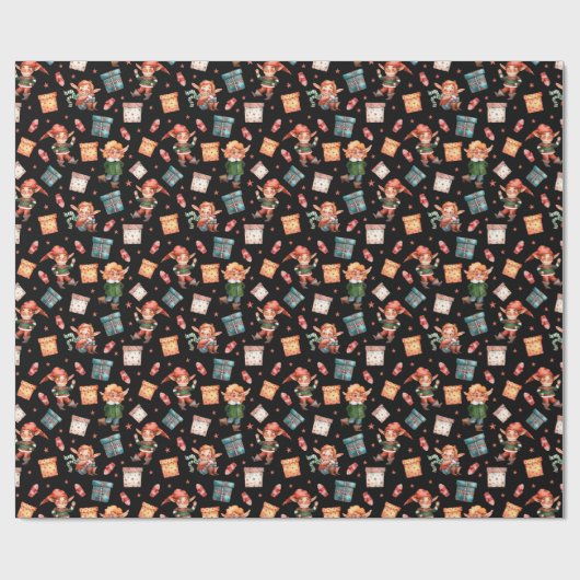 Niedlich Elfen Muster Geschenkpapier (Flach)