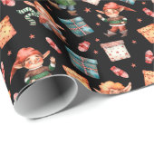 Niedlich Elfen Muster Geschenkpapier (Rolleneckpunkt)