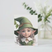 Niedlich Elven Hexe Feiertagskarte (Stehend Vorderseite)