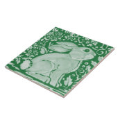 Niedlich Emerald Green Rabbit Bunny Floral Garden Fliese (Seite)