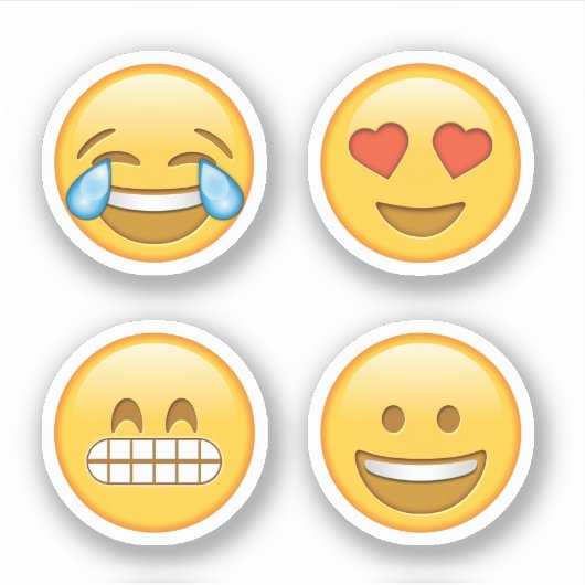 Niedlich Emoji Stickers Hearts LOL Aufkleber (Vorderseite)