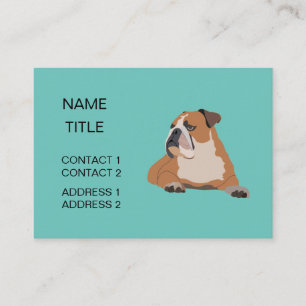 Niedlich Englisch Bulldog Pet Sitter Visitenkarte