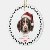 Niedlich Englisch Springer Spanel Dog Weihnachtsma Keramik Ornament (Links)