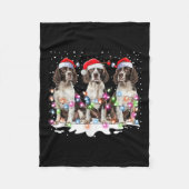 Niedlich Englisch Springer Spaniel Dog Christmas L Fleecedecke (Vorderseite)