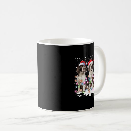 Niedlich Englisch Springer Spaniel Dog Christmas L Kaffeetasse (VorderseiteRechts)