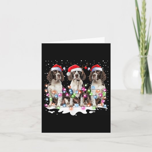 Niedlich Englisch Springer Spaniel Dog Christmas L Karte (Vorderseite)
