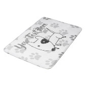 Niedlich English Bull Terrier Badematte (Schrägansicht)