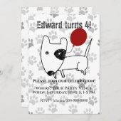 Niedlich English Bull Terrier Birthday Einladung (Vorne/Hinten)